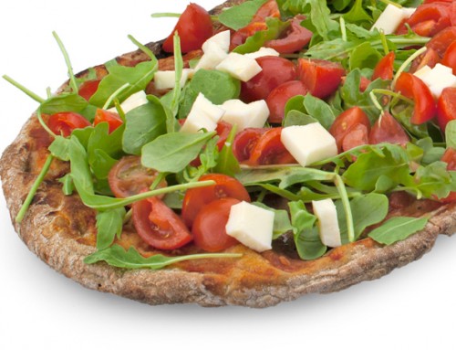 Pizza pomodorini, rucola e olive